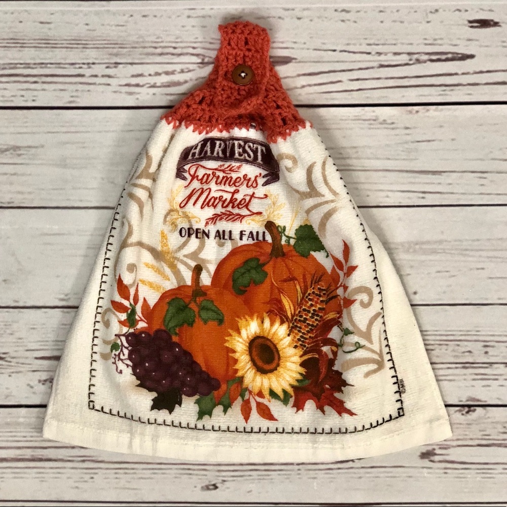Handmade Pumpkin Harvest Hand Towel
